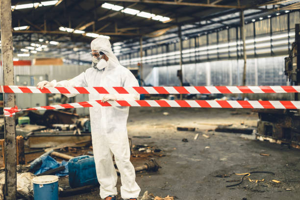 Professional Biohazard Cleanup technician working in Rosedale, CA